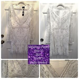 Adrianna Papell Ivory Beaded Gown